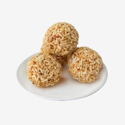 Mudhi Muan (Puffed Rice Jaggery Balls)