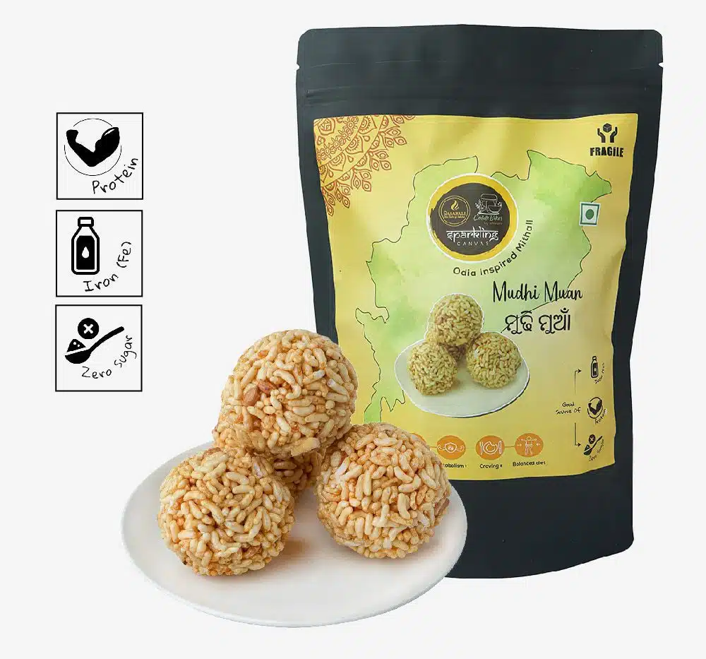 Mudhi Muan (Puffed Rice Jaggery Balls)