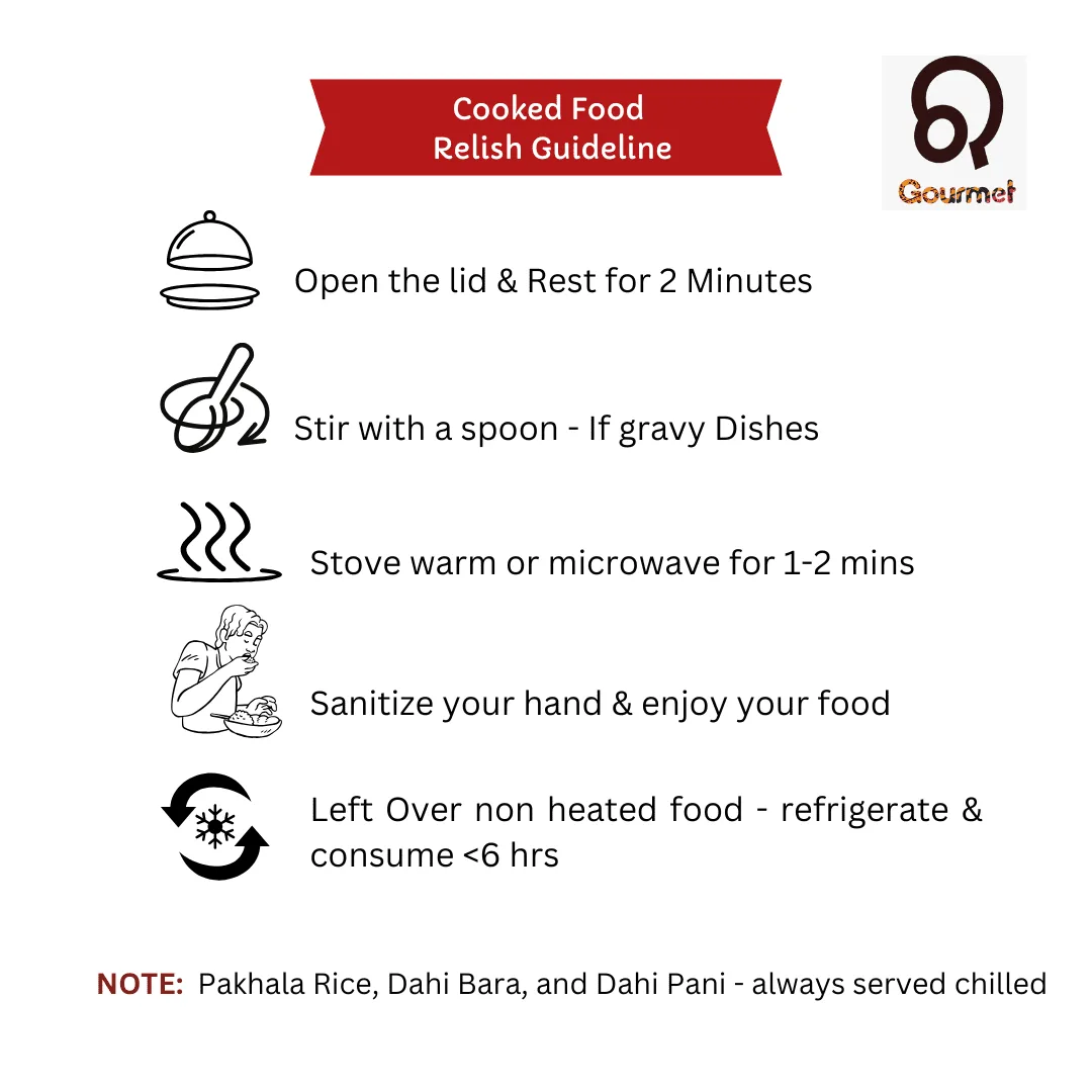cooked food relish guideline